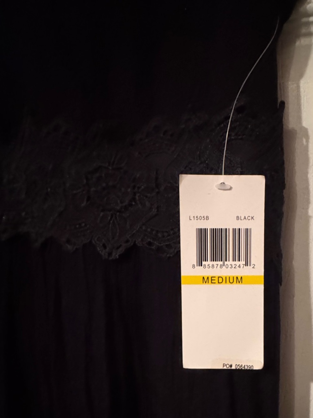 NWT Nina Leonard Sz Medium Black Sleeveless Lace-Waist/Trim V-Neck Maxi Dress - Picture 4 of 13